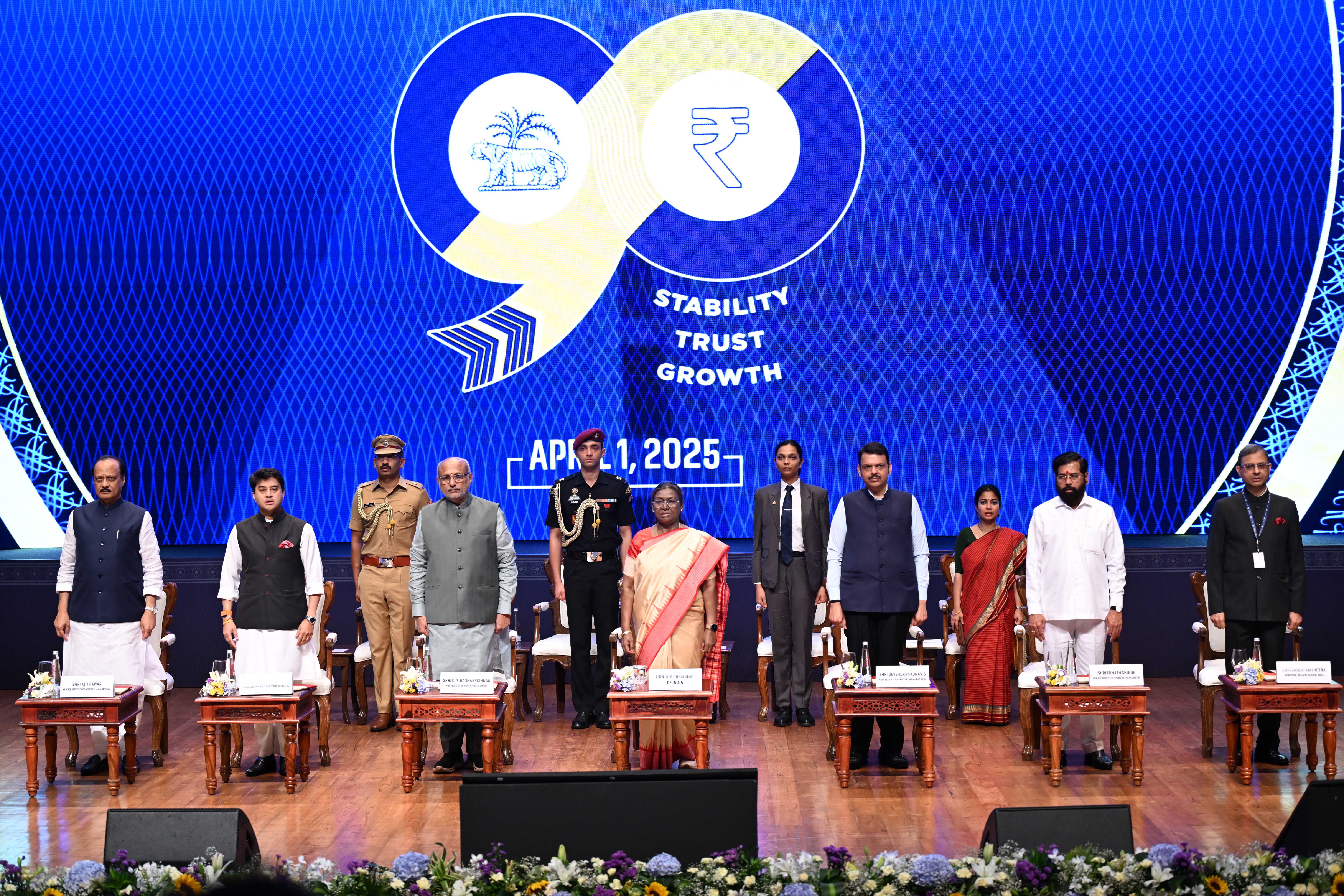 The President of India, Smt Droupadi Murmu graced the closing ceremony of the commemoration of 90th year of the Reserve Bank of India in Mumbai on April 1, 2025.
