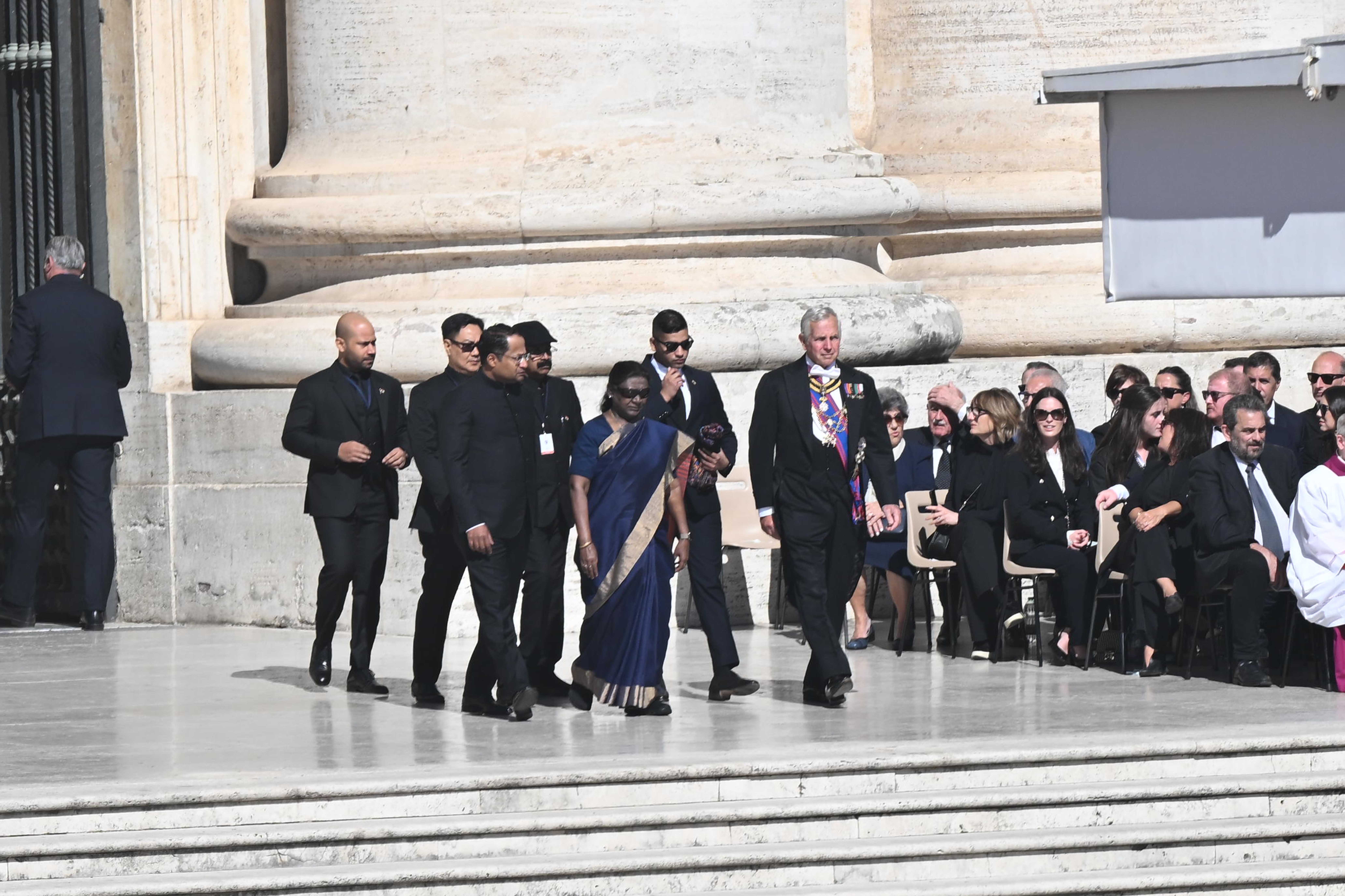 The President of India, Smt. Droupadi Murmu attended the funeral Mass of His Holiness Pope Francis at Saint Peter’s Square in Vatican City on April 26, 2025.