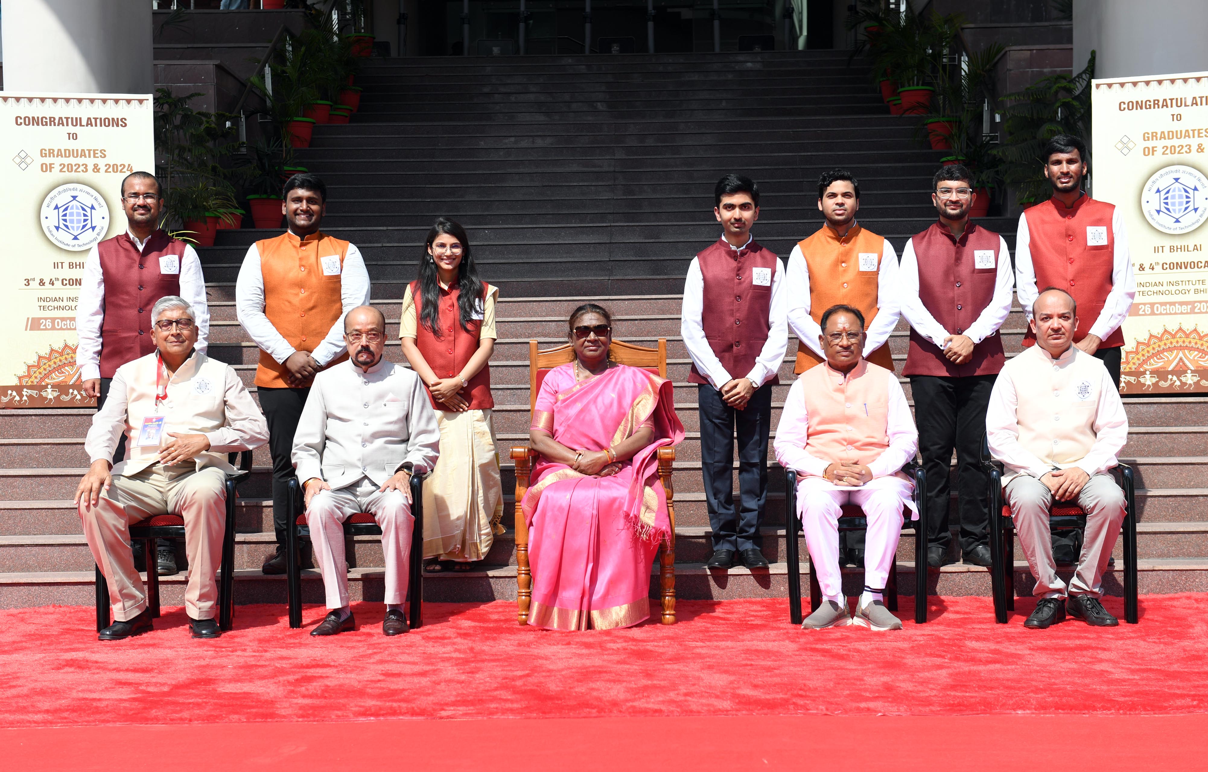 The President of India, Smt. Droupadi Murmu graced the convocation ceremony of the Indian Institute of Technology (IIT) Bhilai on October 26, 2024.