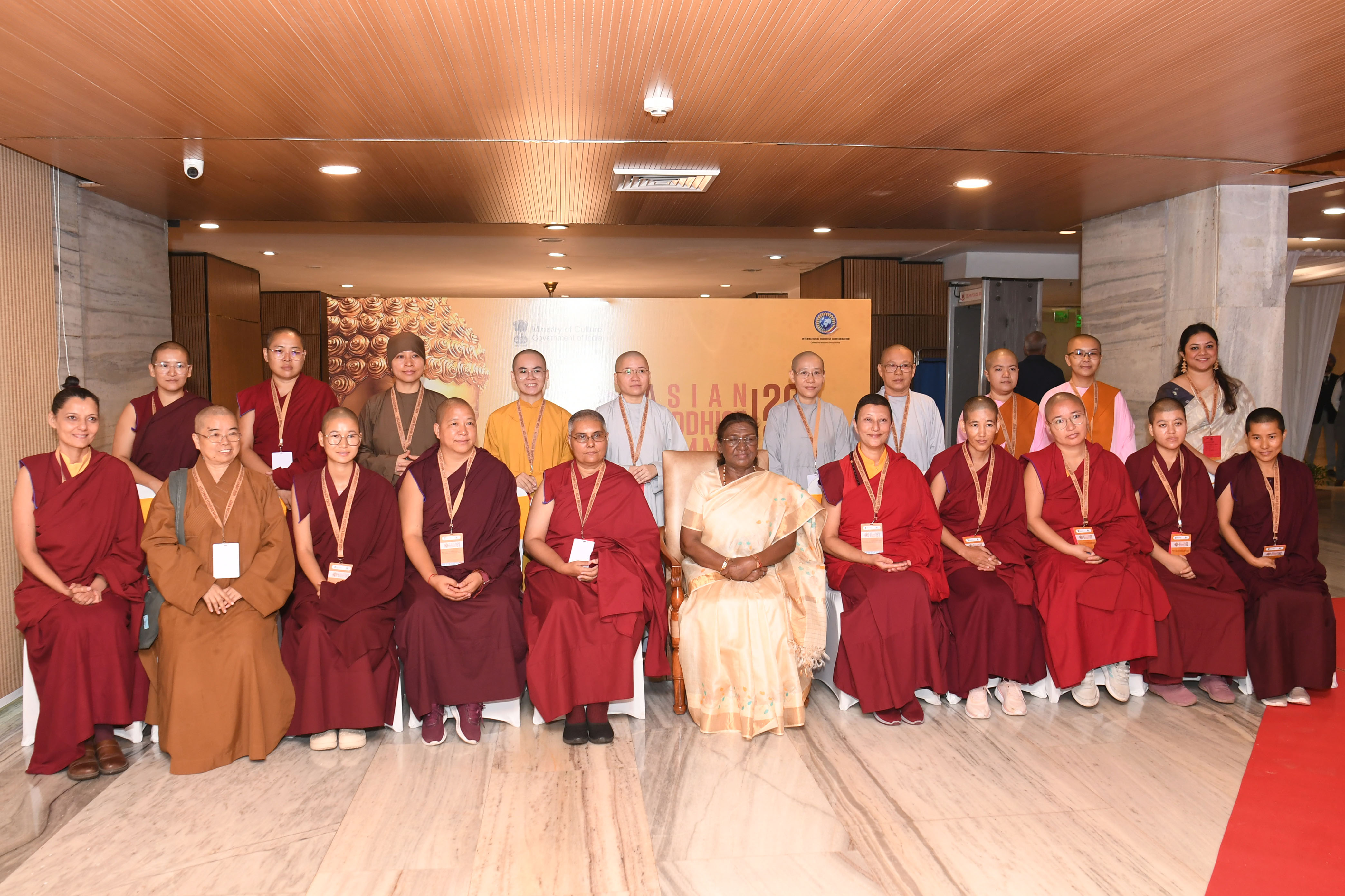 The President of India, Smt. Droupadi Murmu graced the first Asian Buddhist Summit, organised by the Ministry of Culture, Government of India, in collaboration with the International Buddhist Confederation (IBC), in New Delhi on November 5, 2024.