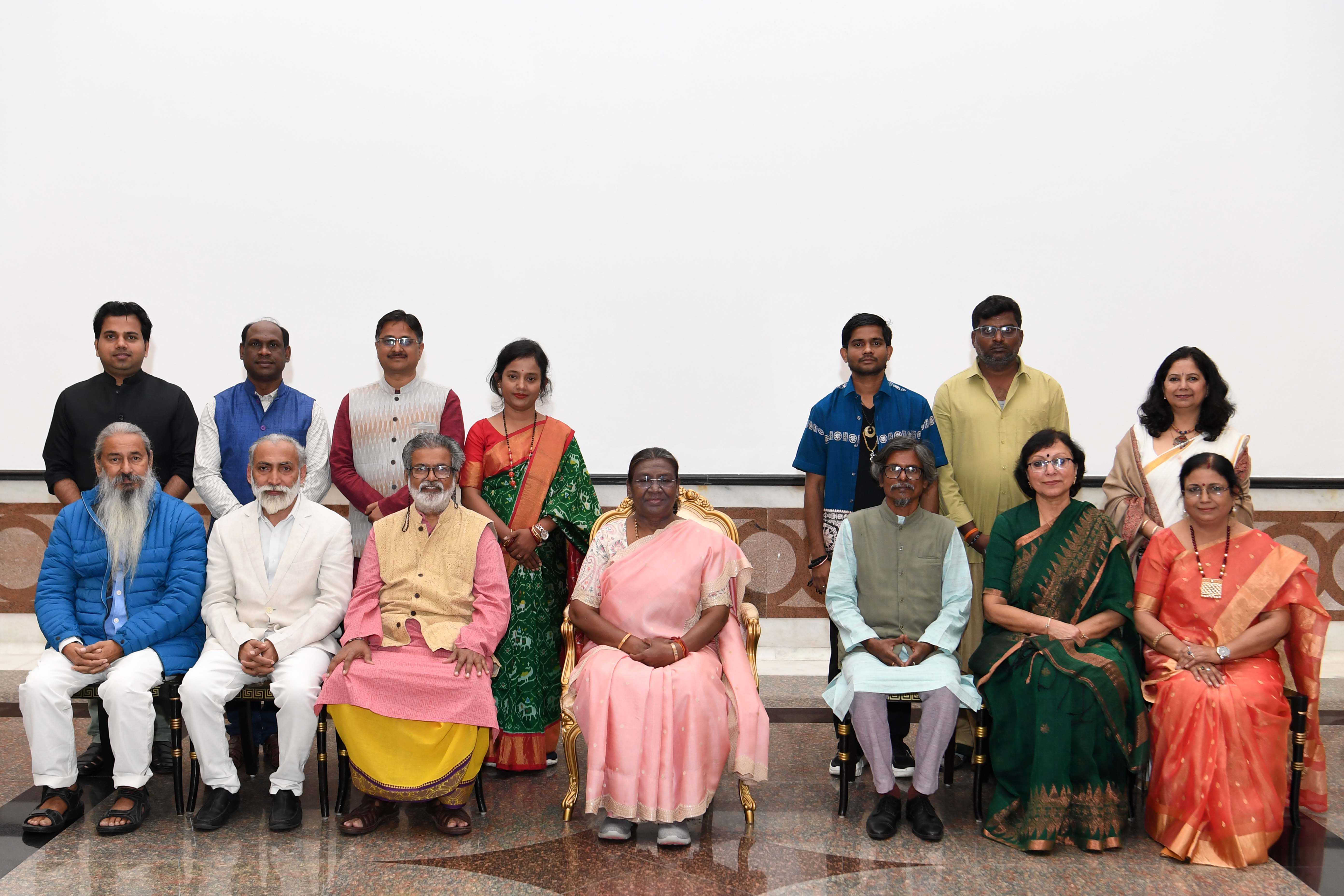 The President of India, Smt Droupadi Murmu witnessed an Art Exhibition at Rashtrapati Bhavan Cultural Centre on February 27, 2024.