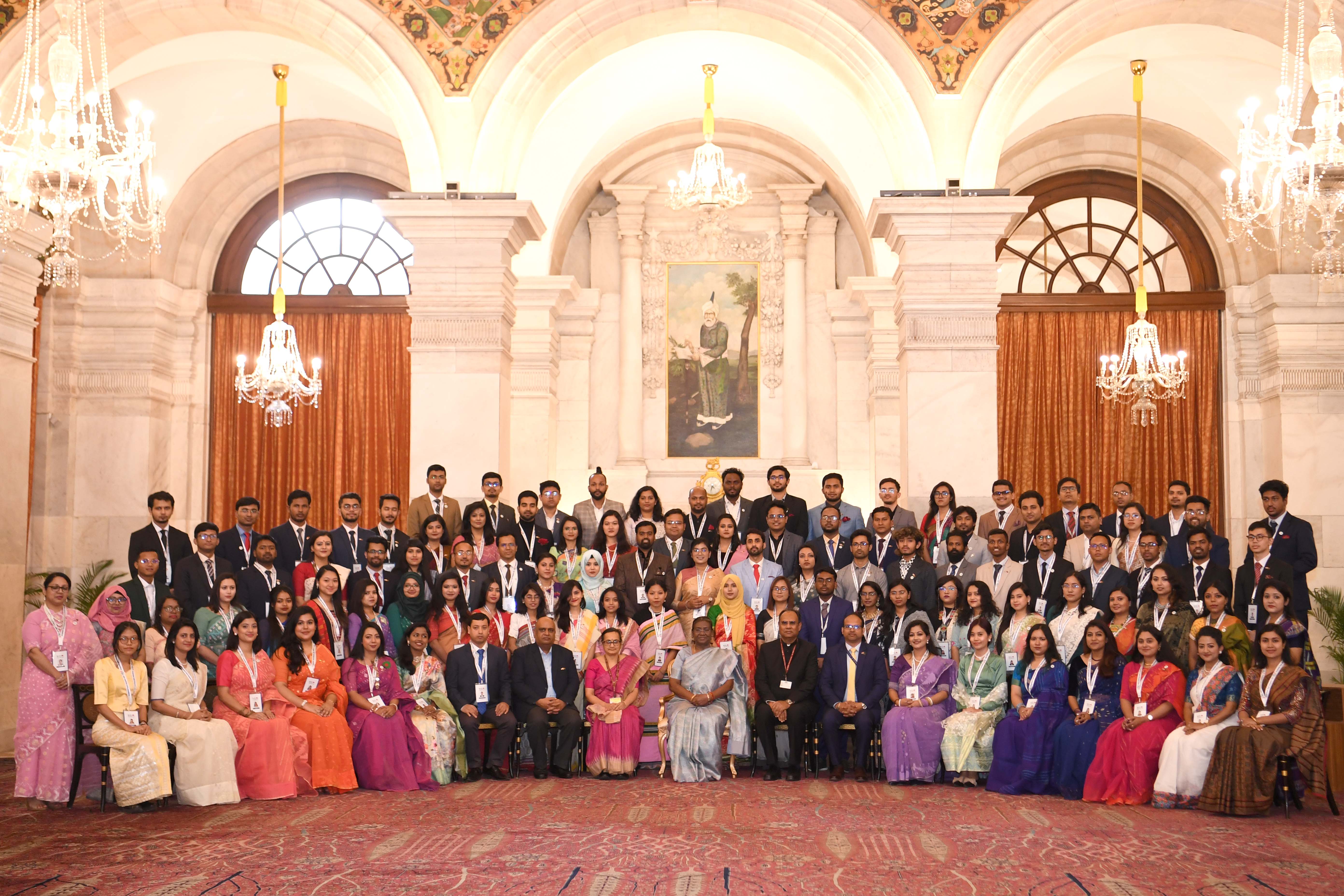 A youth delegation from Bangladesh called on the President of India, Smt Droupadi Murmu at Rashtrapati Bhavan on February 27, 2024.