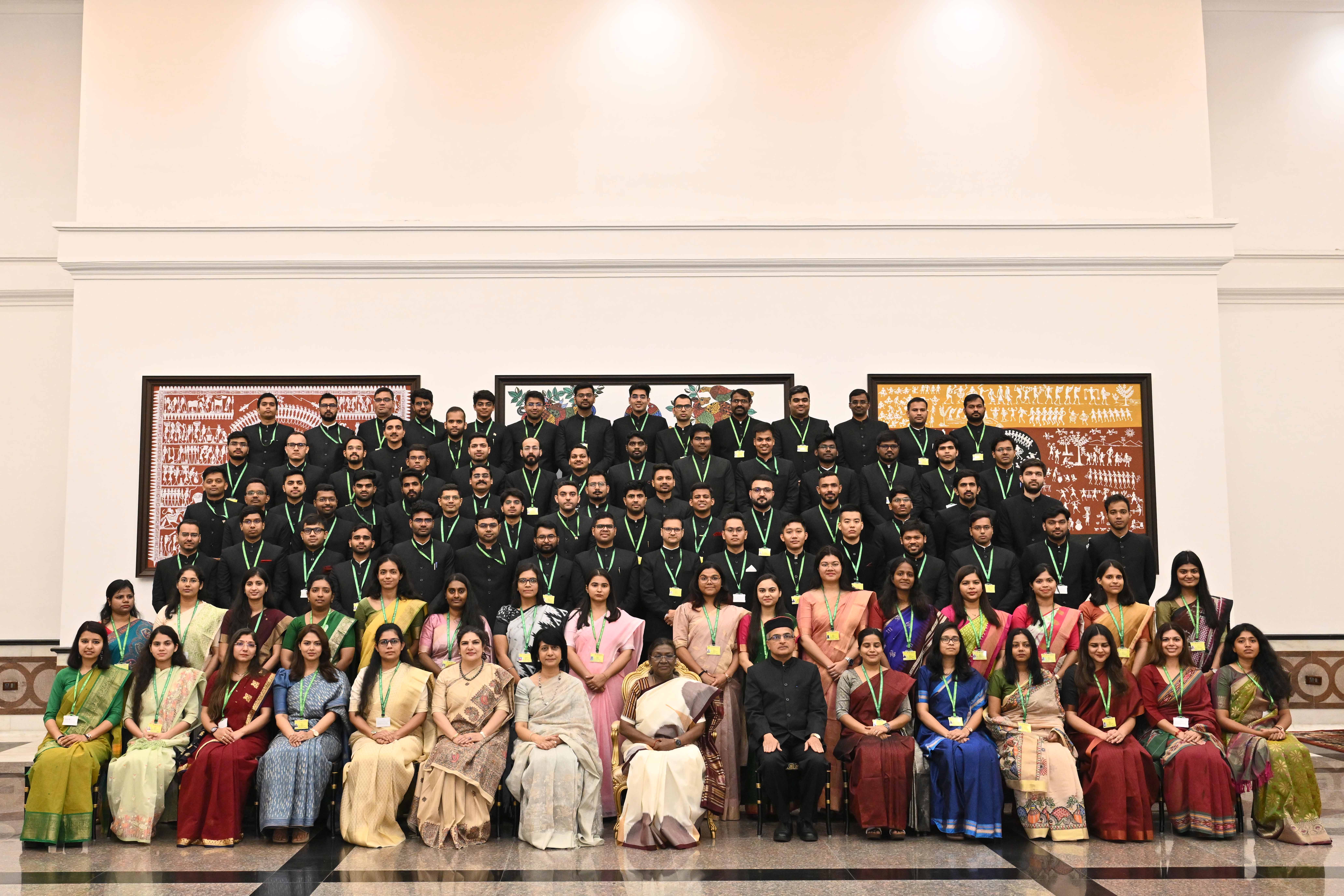 A group of IAS officers from the 2023 batch, currently serving as Assistant Secretaries in various Union Ministries and Departments, called on the President of India, Smt. Droupadi Murmu, at the Rashtrapati Bhavan Cultural Centre on April 15, 2025.