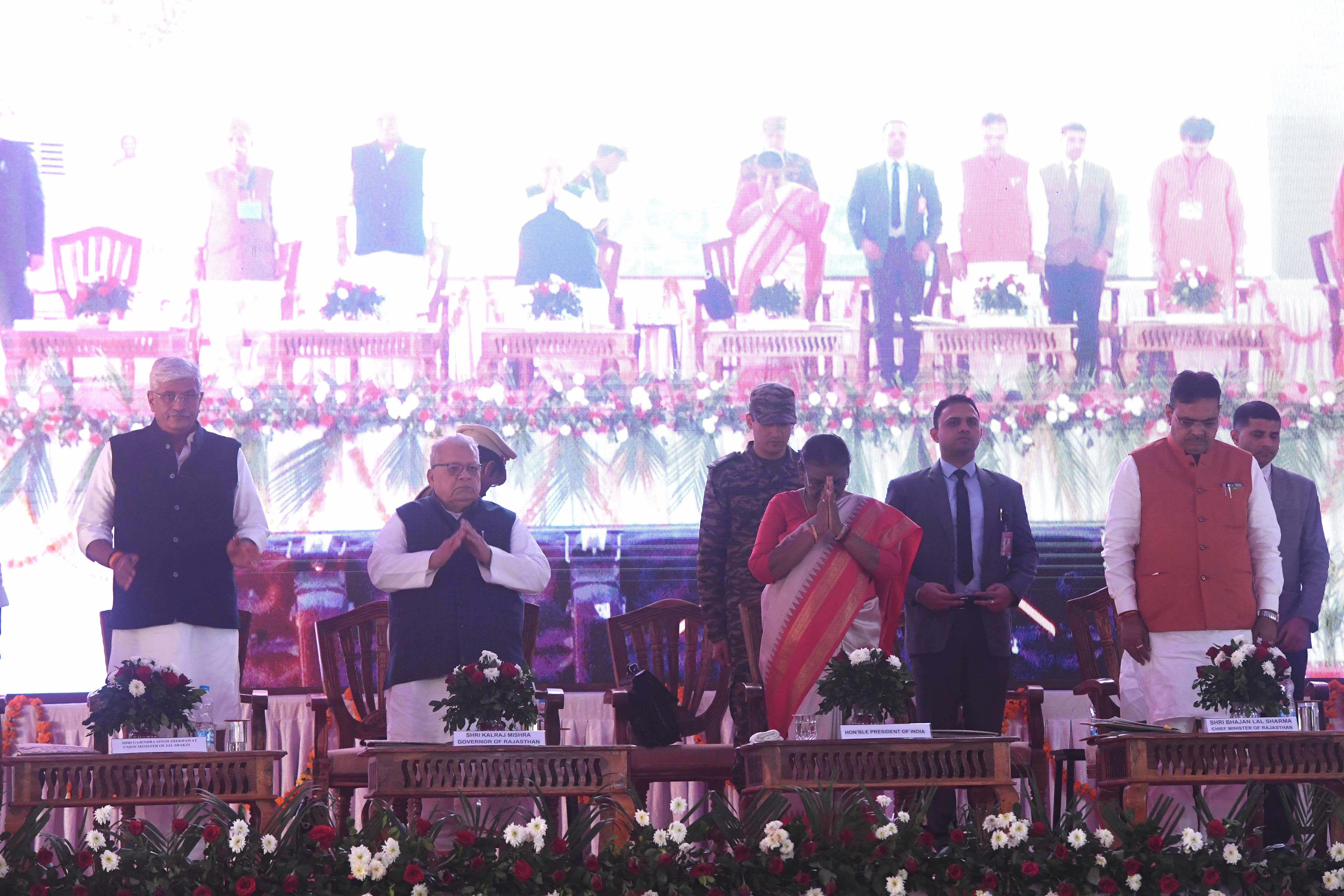 The President of India, Smt Droupadi Murmu graced the Lakhpati Didi Sammelan at Jaisalmer, Rajasthan on December 23, 2023.