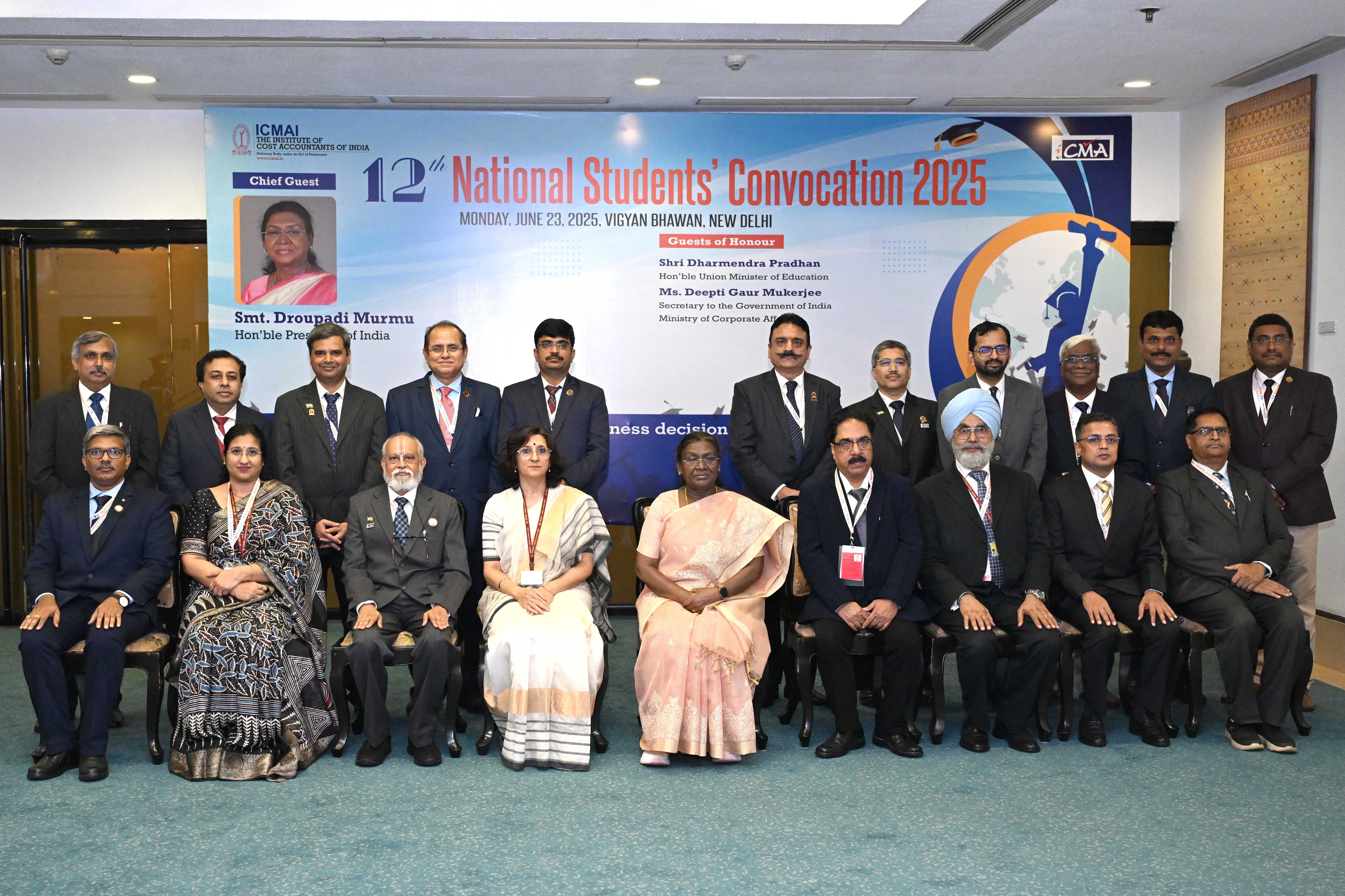 The President of India, Smt Droupadi Murmu graced the National Students’ Convocation of the Institute of Cost Accountants of India in New Delhi on June 23, 2025.
