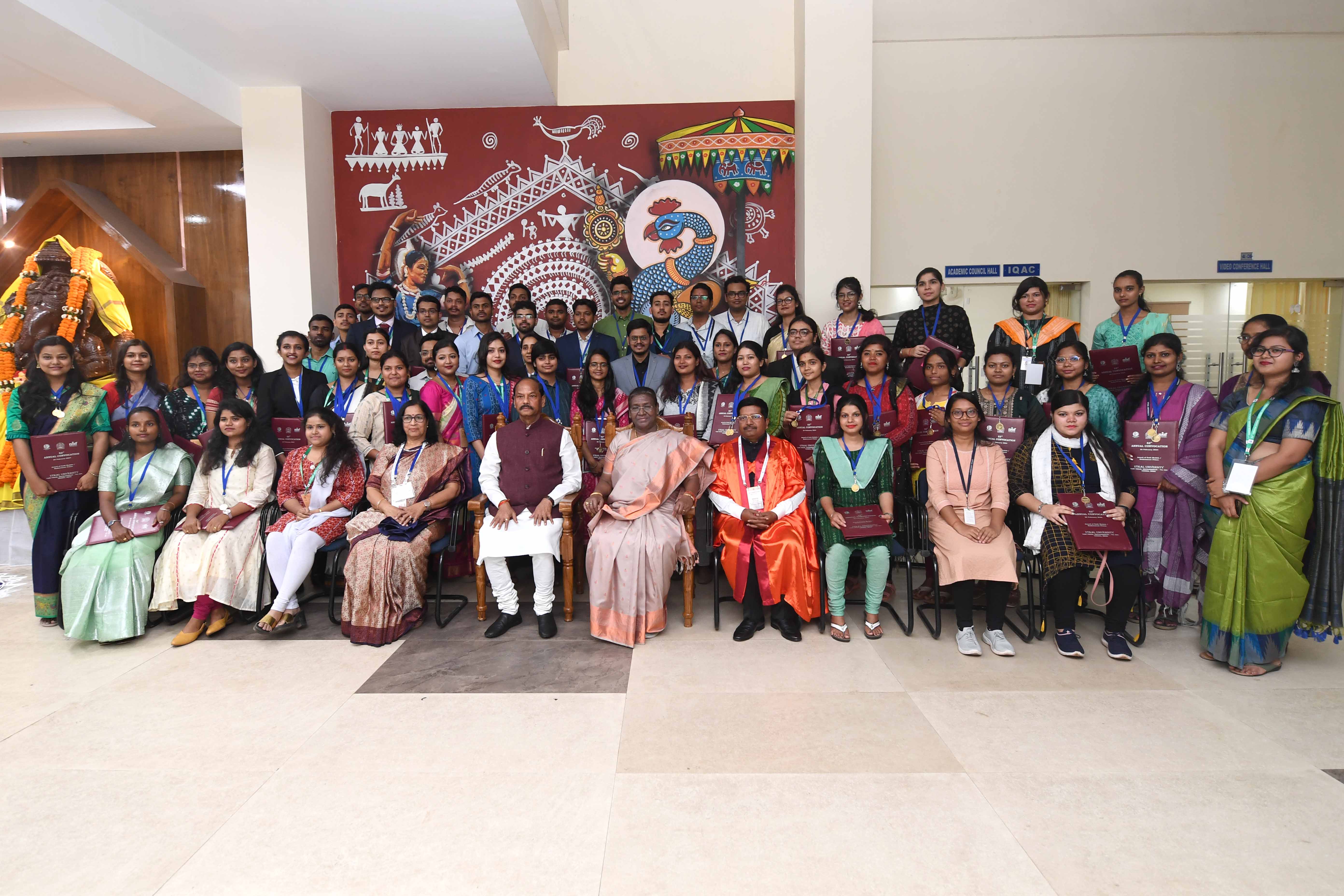 The President of India, Smt Droupadi Murmu graced and addressed 53rd convocation of Utkal University at Bhubaneswar on February 29, 2024. 