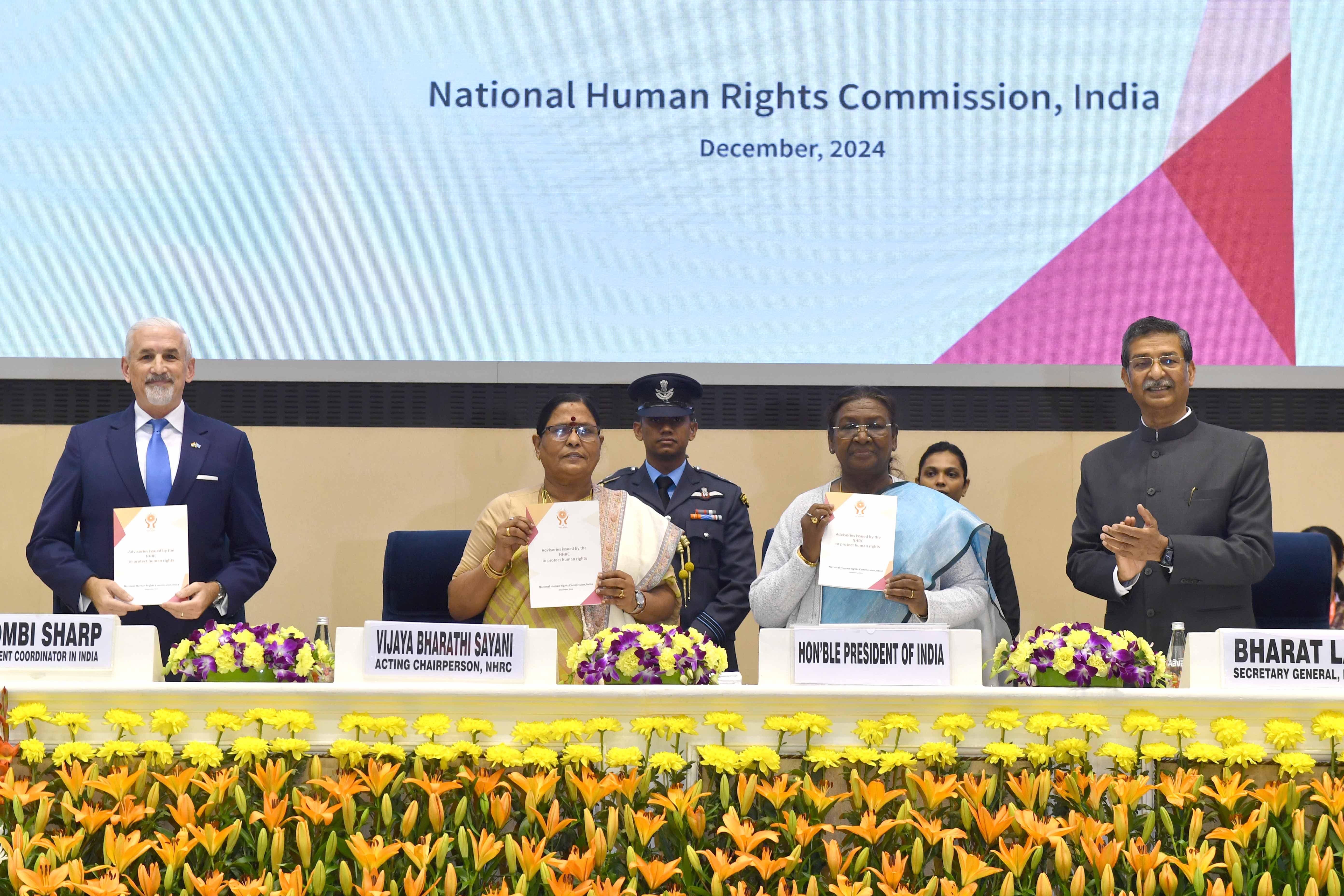 The President of India, Smt Droupadi Murmu graced and addressed the Human Rights Day celebration, organised by the National Human Rights Commission, in New Delhi on December 10, 2024.