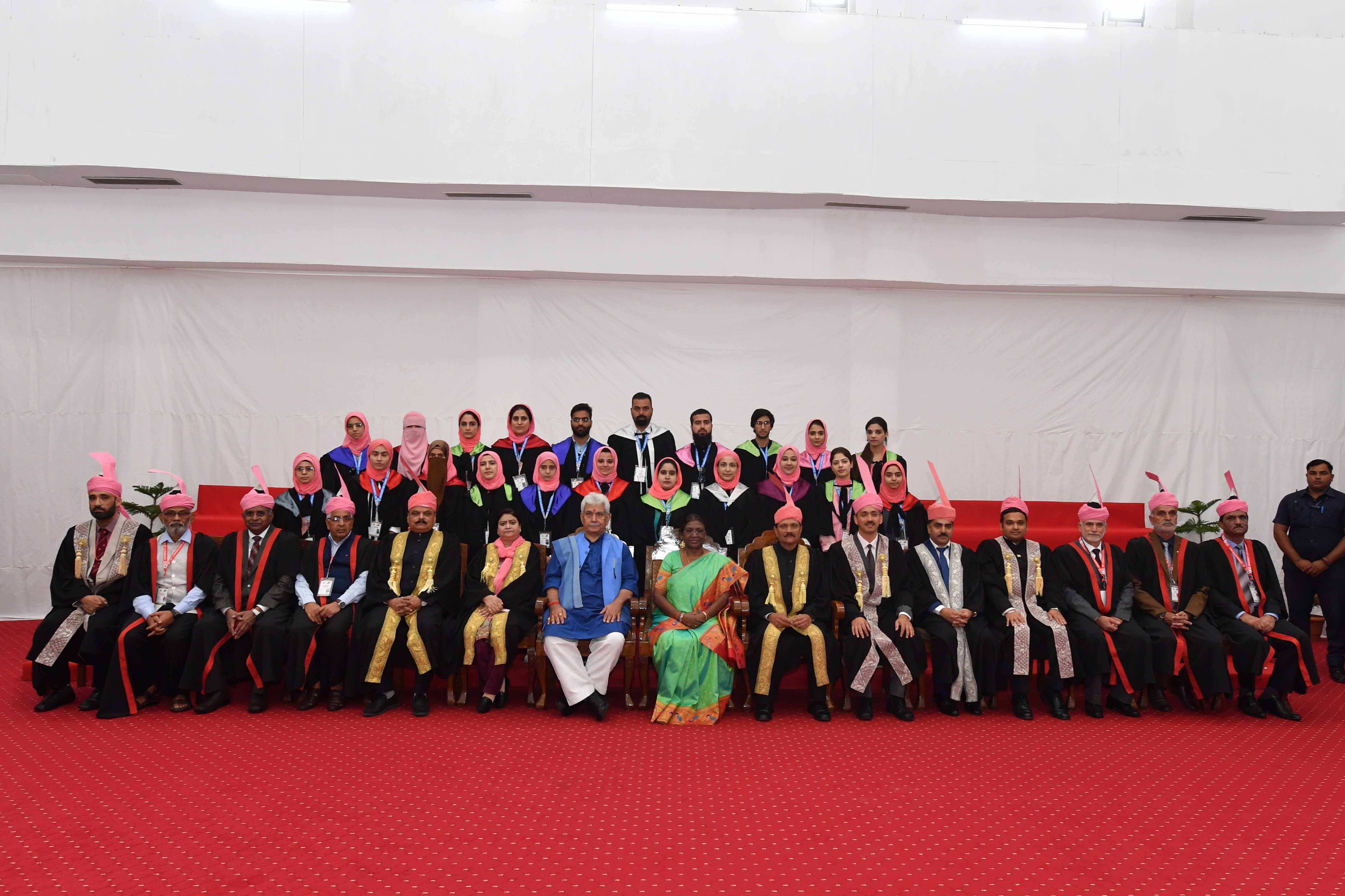 The President of India, Smt Droupadi Murmu graced and addressed the 20th convocation of the University of Kashmir at Srinagar on October 11, 2023.
