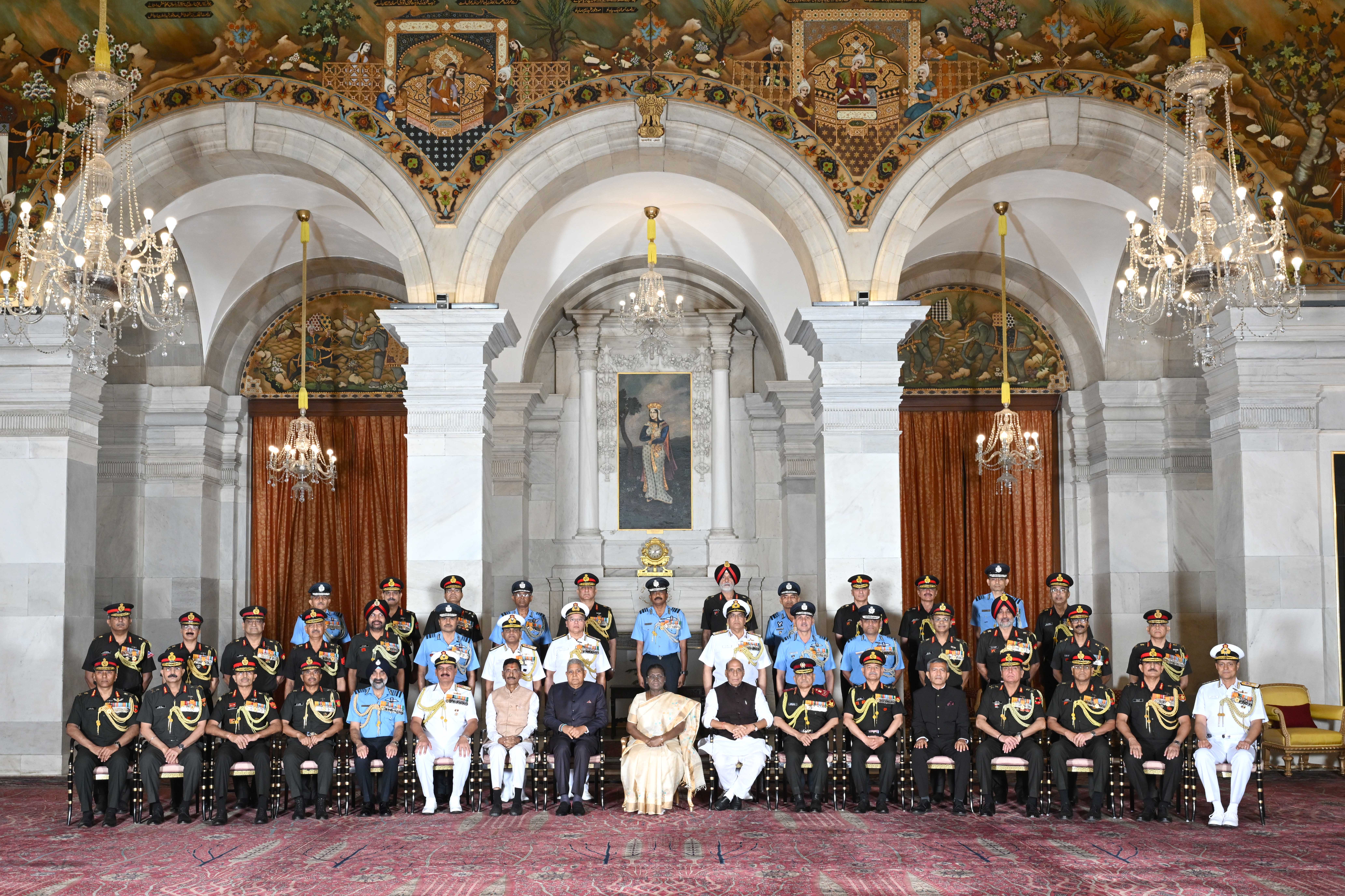 The President of India, Smt Droupadi Murmu presented Distinguished Service Awards at the Defence Investiture Ceremony-II held at Rashtrapati Bhavan on June 4, 2025.