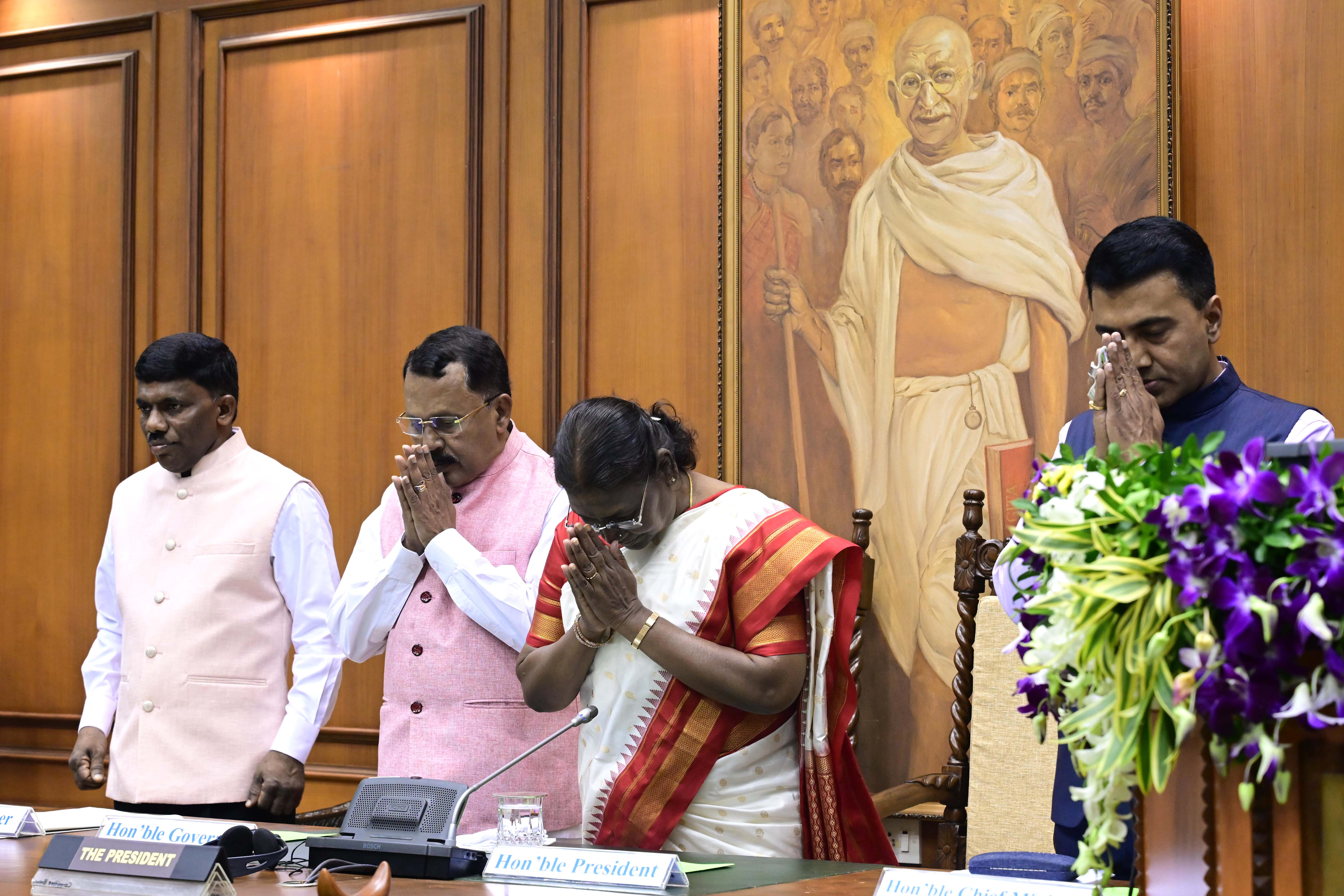 The President of India, Smt Droupadi Murmu addressed the members of Goa Legislative Assembly at Porvorim, Goa on August 23, 2023. 