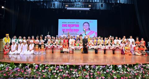 President Murmu attends civic reception hosted in her honour by the Government of Manipur at Imphal