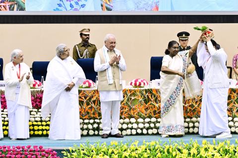 President Droupadi Murmu inaugurates nationwide campaign on “Karmayoga for Empowered Bharat” and launches the Silver Jubilee celebrations of Om Shanti Retreat Centre on 13 Feb 2026